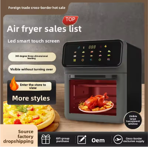 Intelligent Home-Use 4.5-Liter Large-Capacity Oven New Model Multi-Functional Smart Air Fryer Glass-Enclosed Color Display Fryer